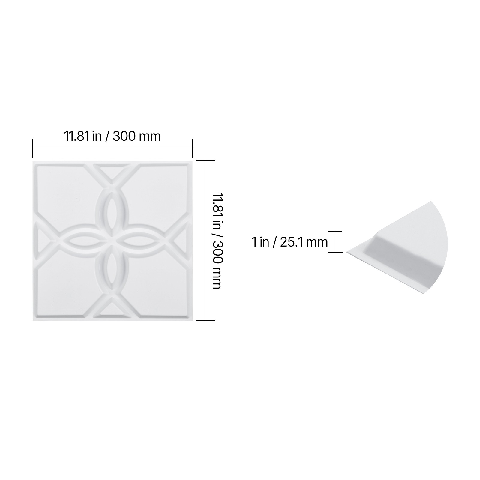 Uimoso 33-Pack 3D PVC Wall Panels,11.81"x11.81", 32 Sq.Ft,Floral Design, White