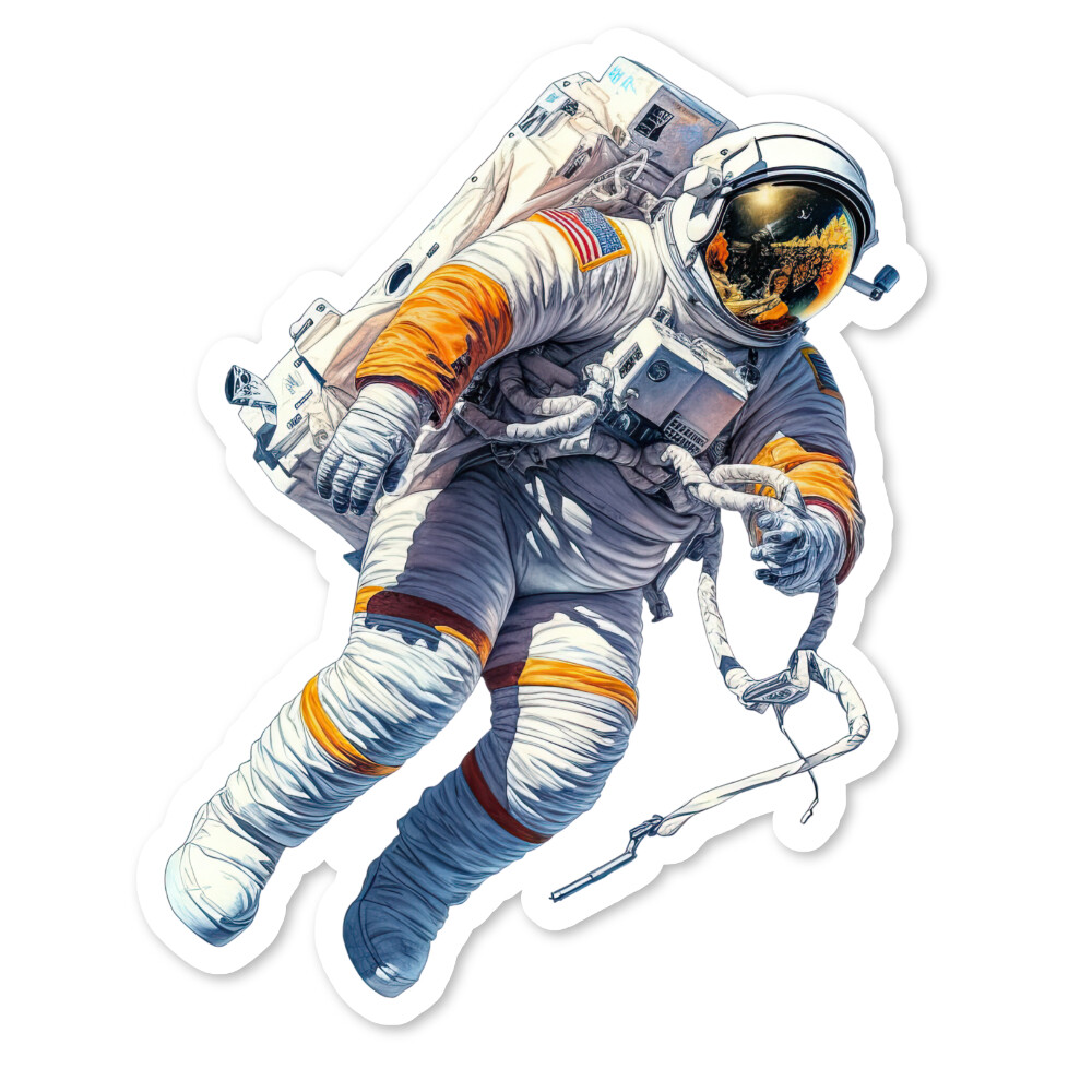 Astronaut Vinyl Sticker, Water Resistant, Laptop, Water Bottle, Scrapbook