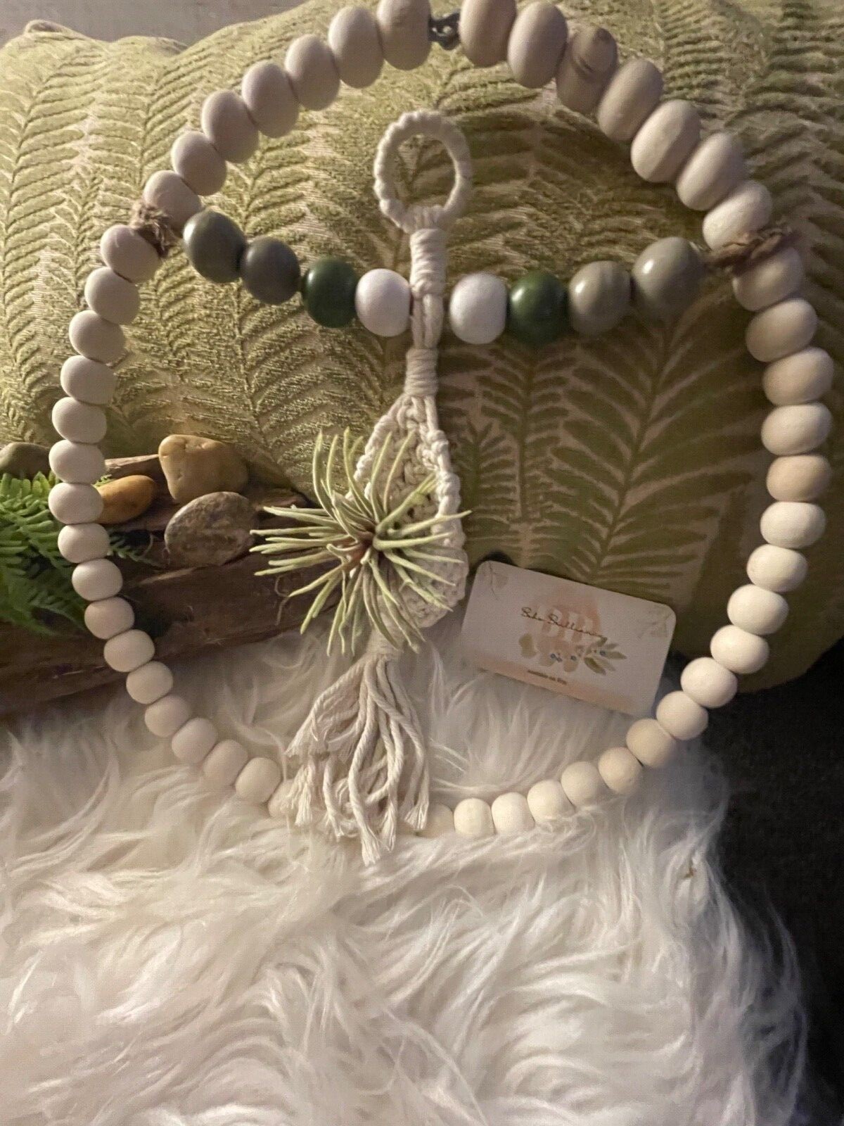 Succulent plant hanging decorative arrangement