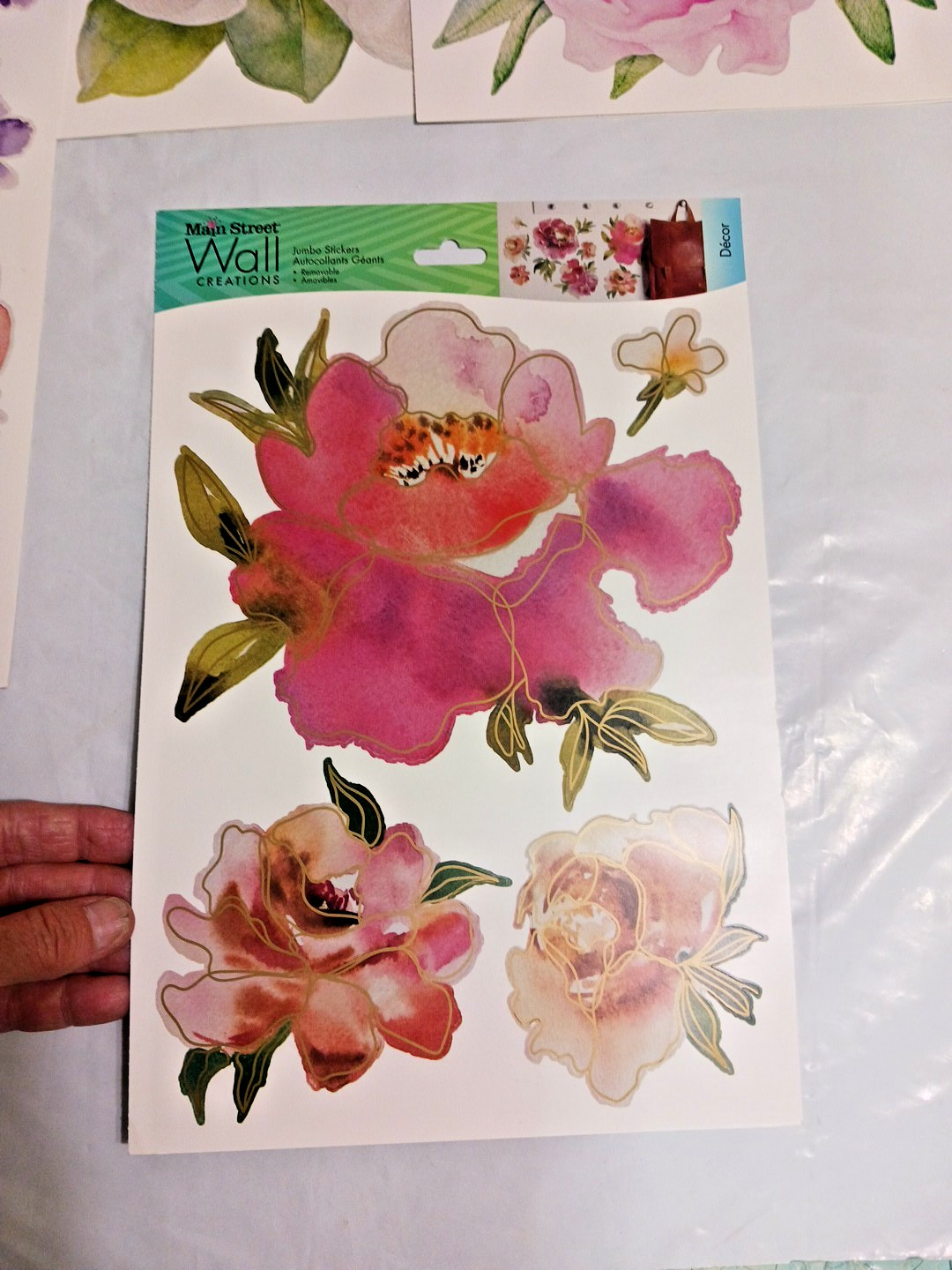 Large flower wall decal lot of 6 packs decals stickers floral decoration. peel +