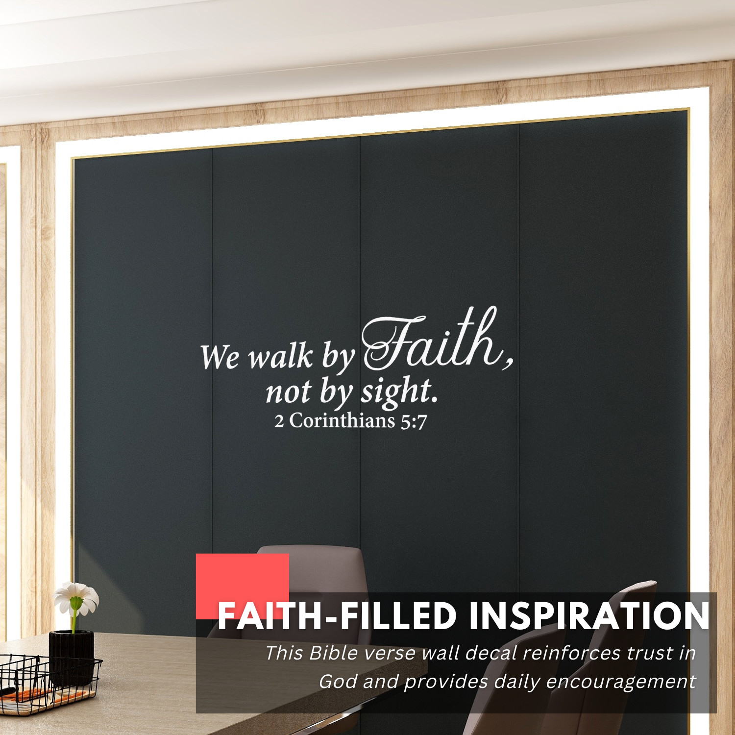 We Walk by Faith Inspirational Religious Bible Wall Decal Sticker Vinyl Quote