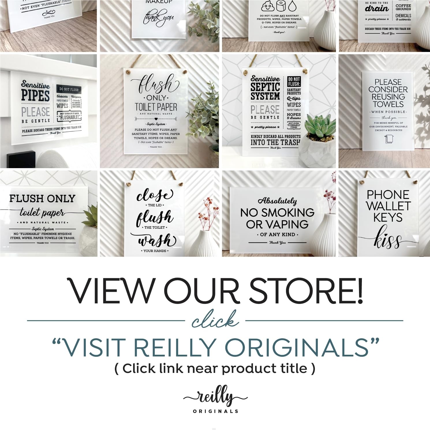 3.5×5 INCH Small & Elegant Designer Acrylic Bathroom Sign ~ Includes Adhesive…