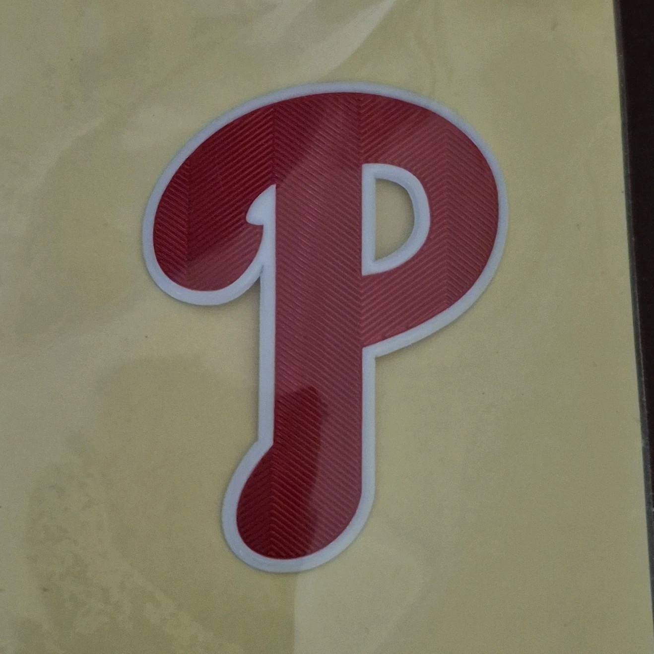 MLB Philadelphia Phillies Red P Logo Iron On Patch baseball memorabilia.