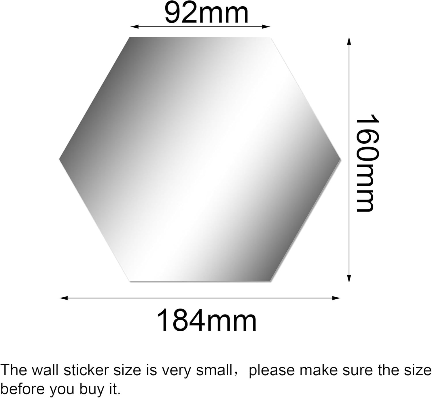 Reflective Silver Mirror Stickers, 32 Pcs