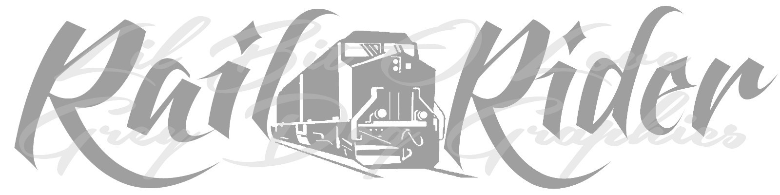 RAIL RIDER VINYL DECAL 22.5 x 5.6 RAILROAD TRAIN LOCOMOTIVE STICKER AUTO VEHICLE