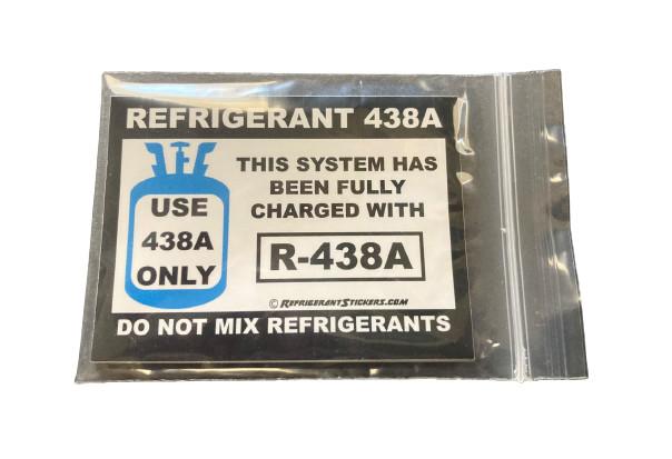 Refrigerant Retrofit Stickers X10- Properly Label Unit After Converting to R438A