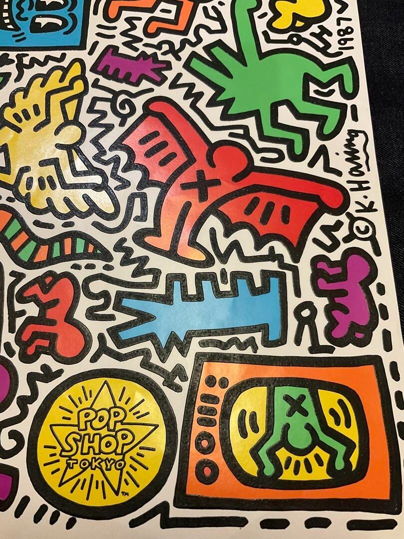 Keith Haring POP SHOP TOKYO Sticker & Magnets 1987 Silk Screen 10.2 x 14.3 in
