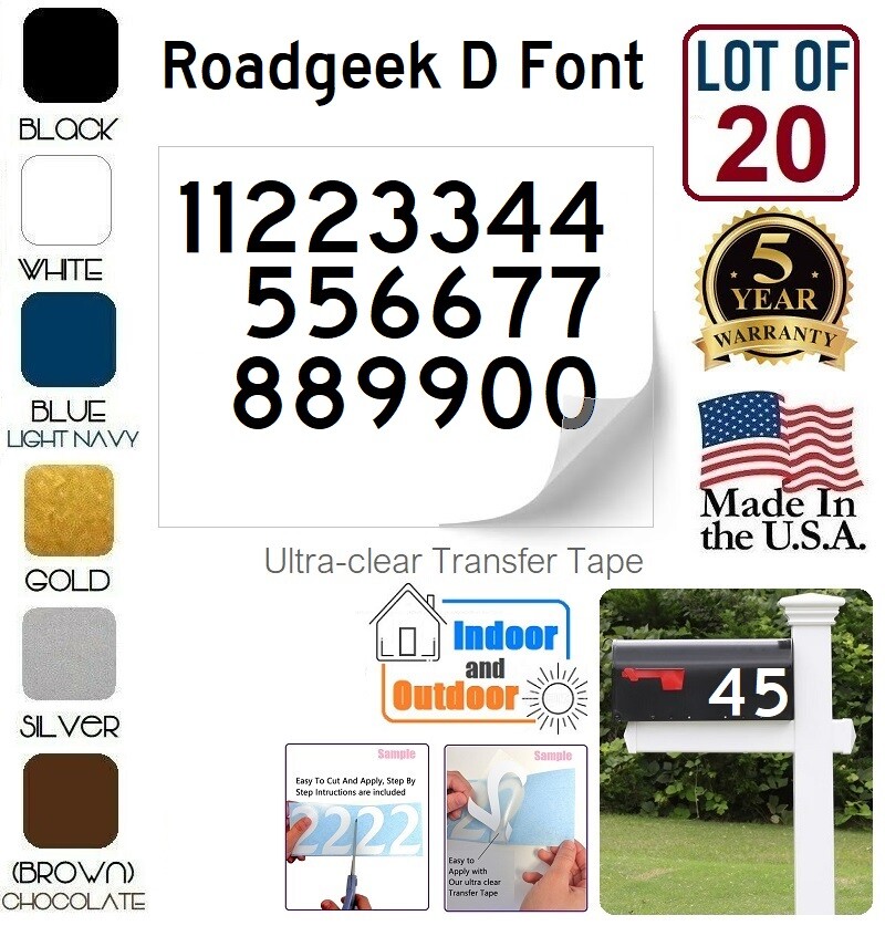 Mailbox Address locker Numbers Decal Sticker Window Door Wall Sign – ROADGEEK D