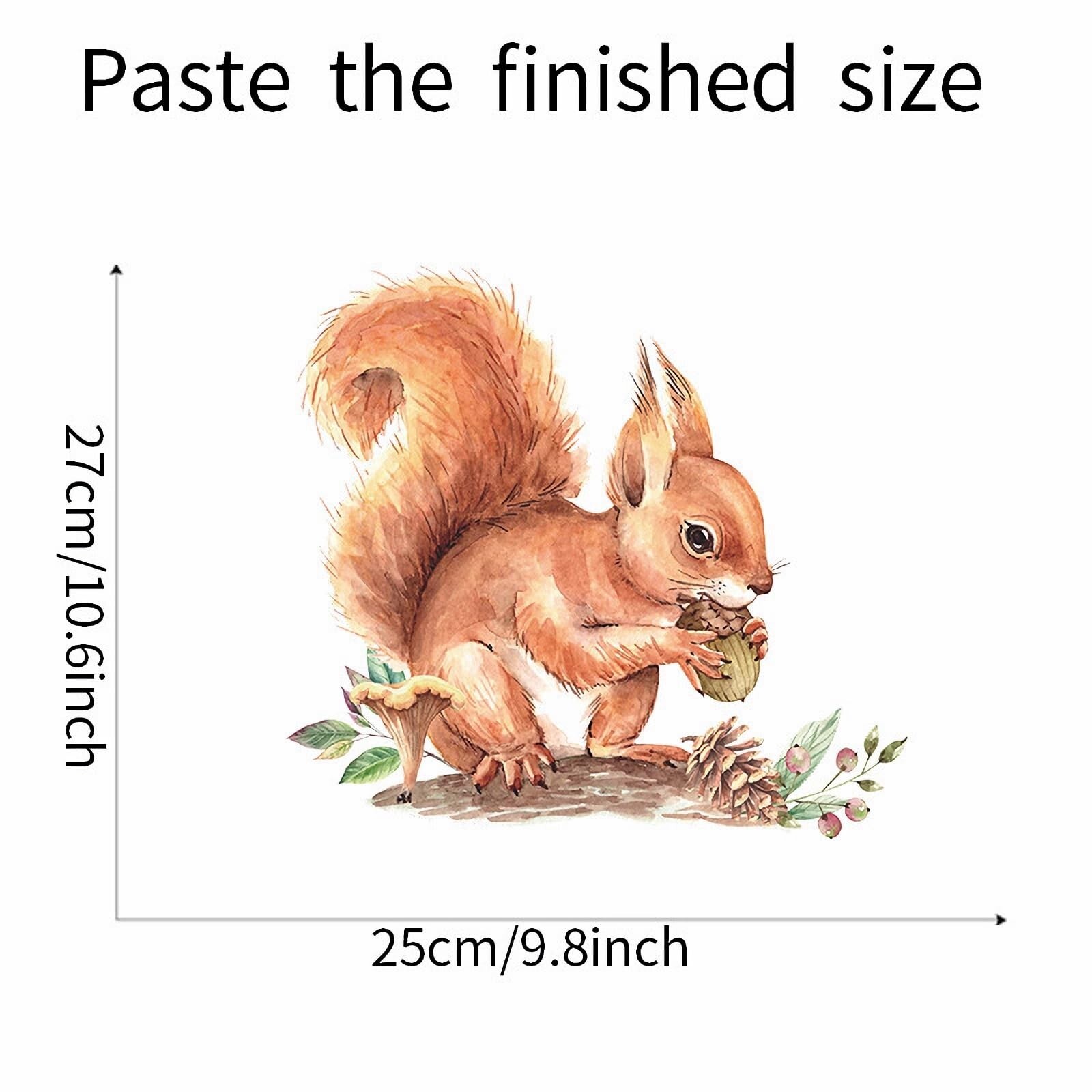 Cute Baby Squirrel Pinecone Wall Stickers, sacinora Cartoon Little Animal Wal…