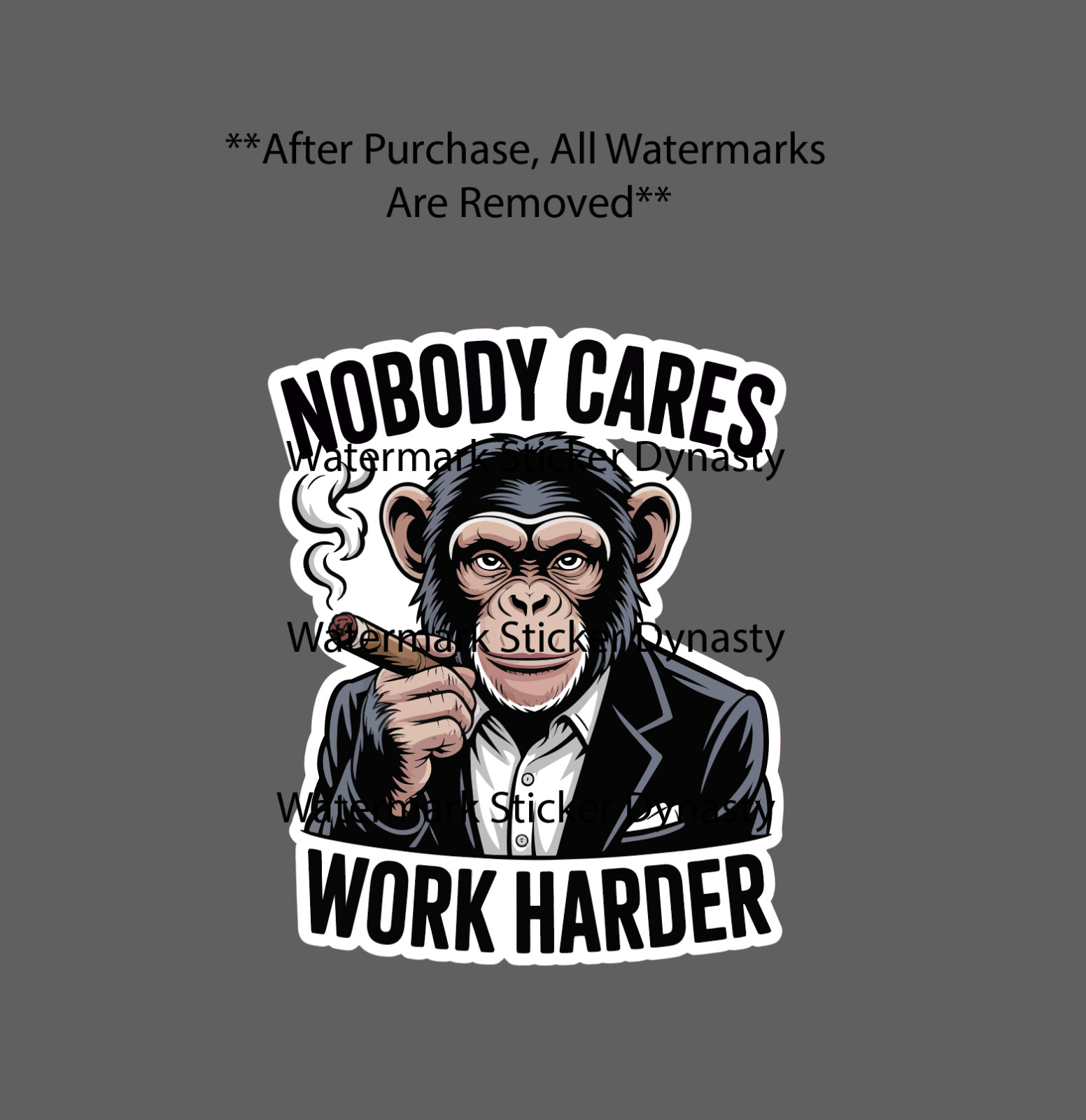Nobody Cares Work Harder Sticker Waterproof Decal Business Work Money Gift NEW