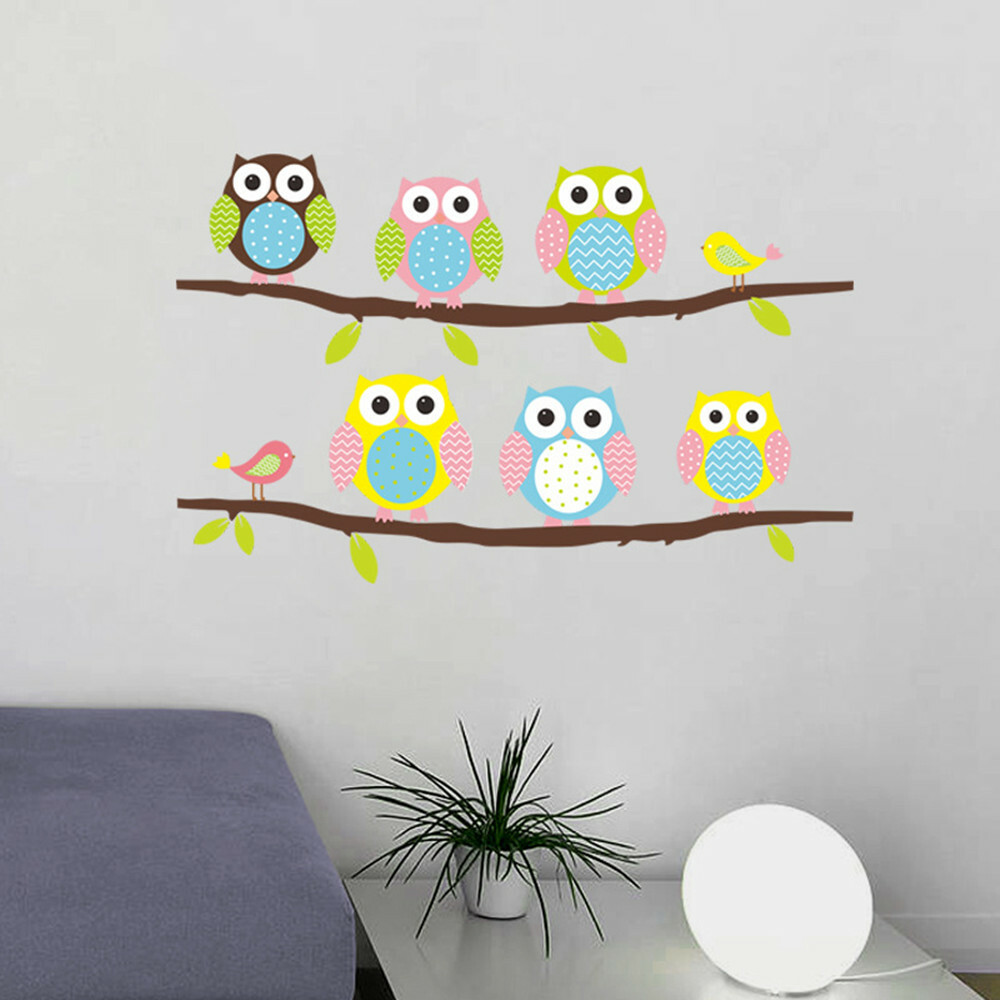 Owl Animal Nursery Kids ,Girl ,Boy, Wall Sticker Paper Decal Art Decor For Home