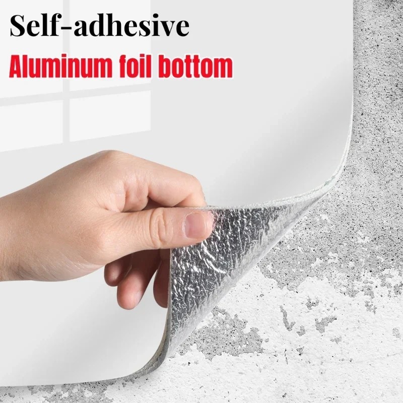 Thick Foam Marble Peel and Stick Wallpapers Waterproof White Gray Contact Paper