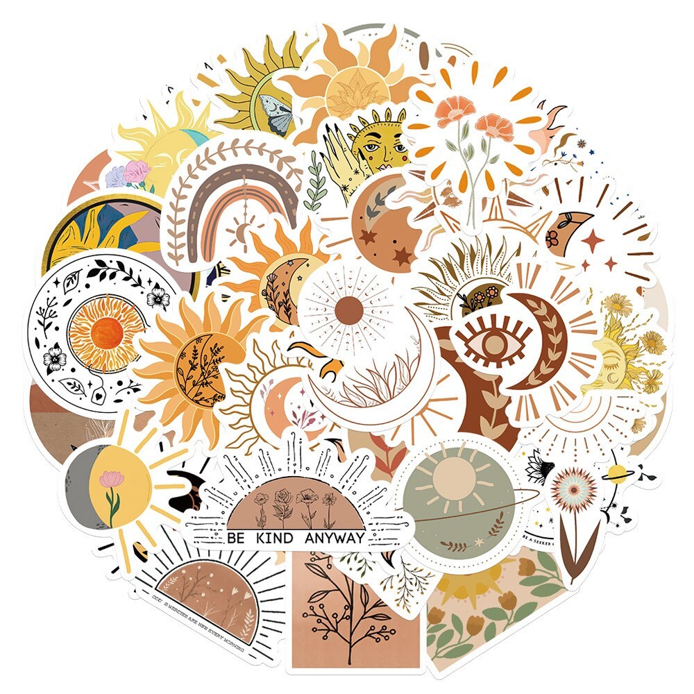 50pcs SUN TOTEM Stickers, Apollo Mystery Witch Astrology, #220