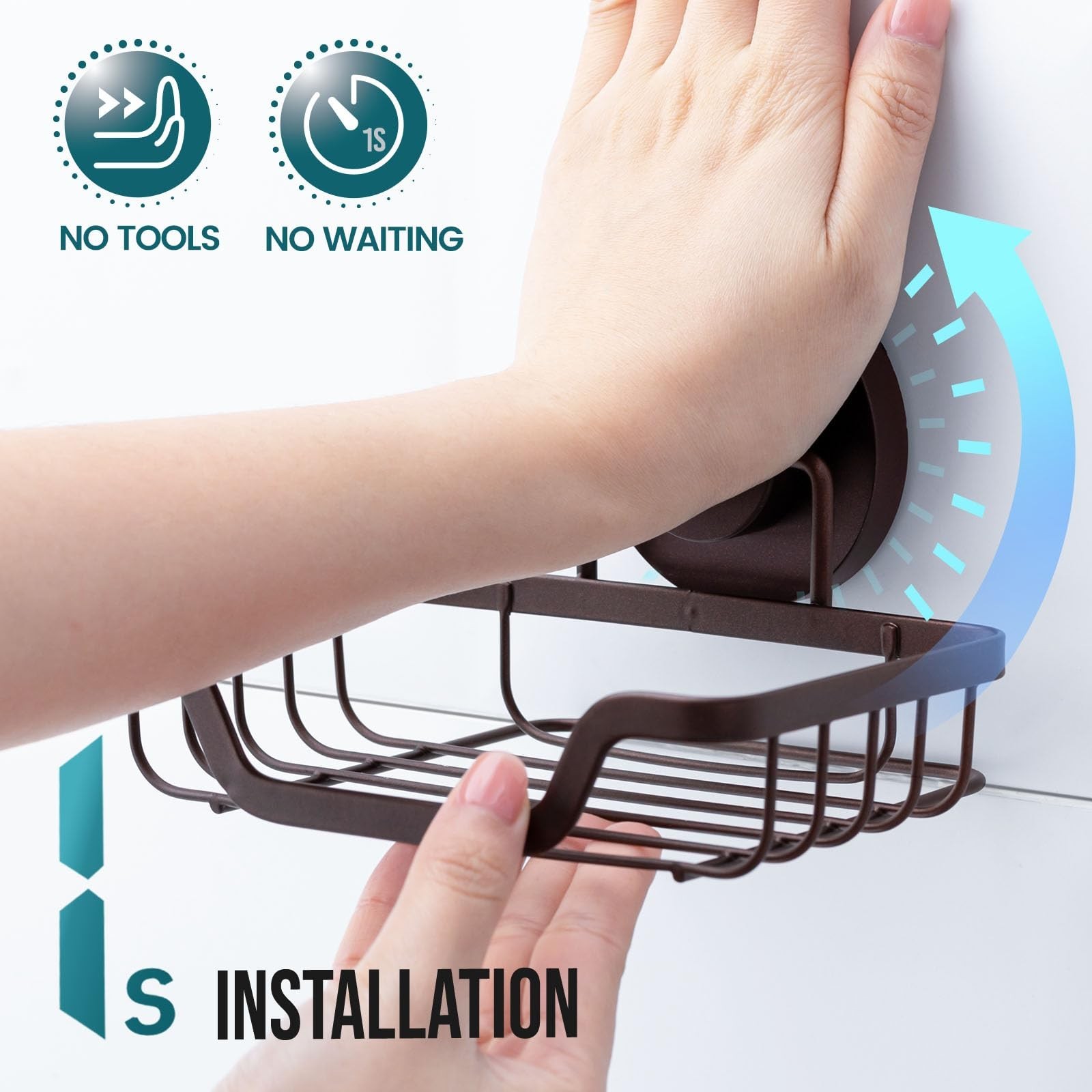 TAILI Soap Holder Bar Dish Suction Cup, Bar Shampoo Rack for Shower Wall, Dra…