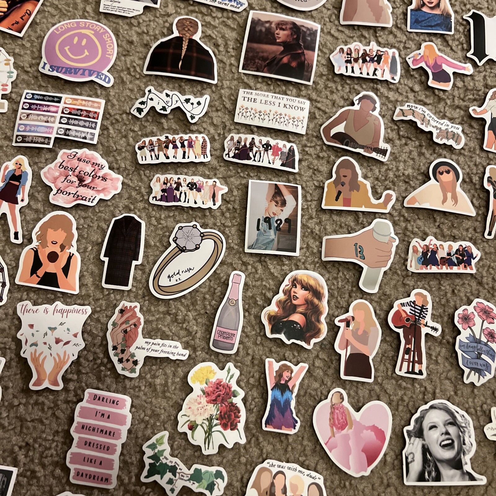 100 Piece Taylor Swift Stickers Laptop Luggage Decals Dope Wall Sticker Lot A
