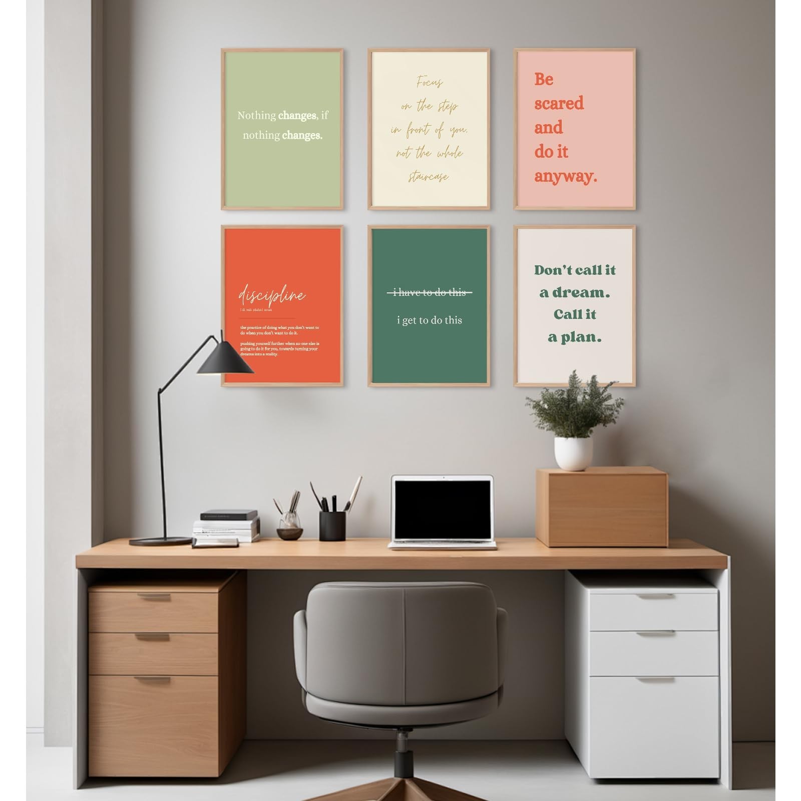 Office Wall Art Motivational Posters Inspirational Quote Canvas Wall Decor Of…