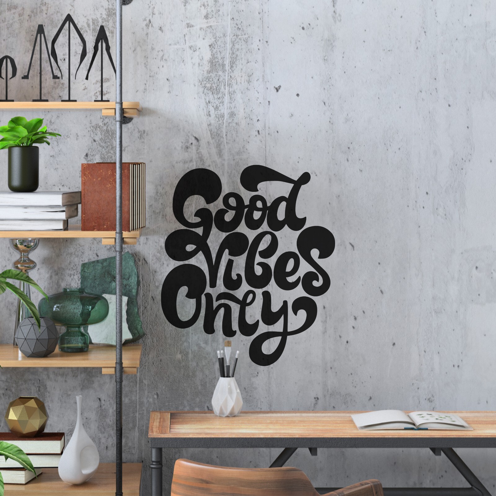 Good Vibes Only Inspirational Wall Decals Bedroom Motivational Quote Sticker