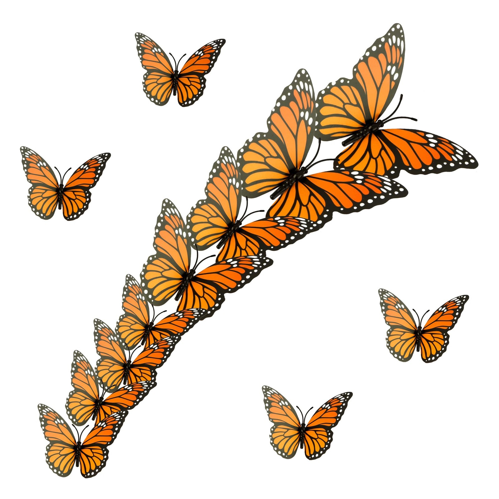 12 Pcs Monarch Butterfly Decorations 3D Day of the Dead Artificial Butterflies