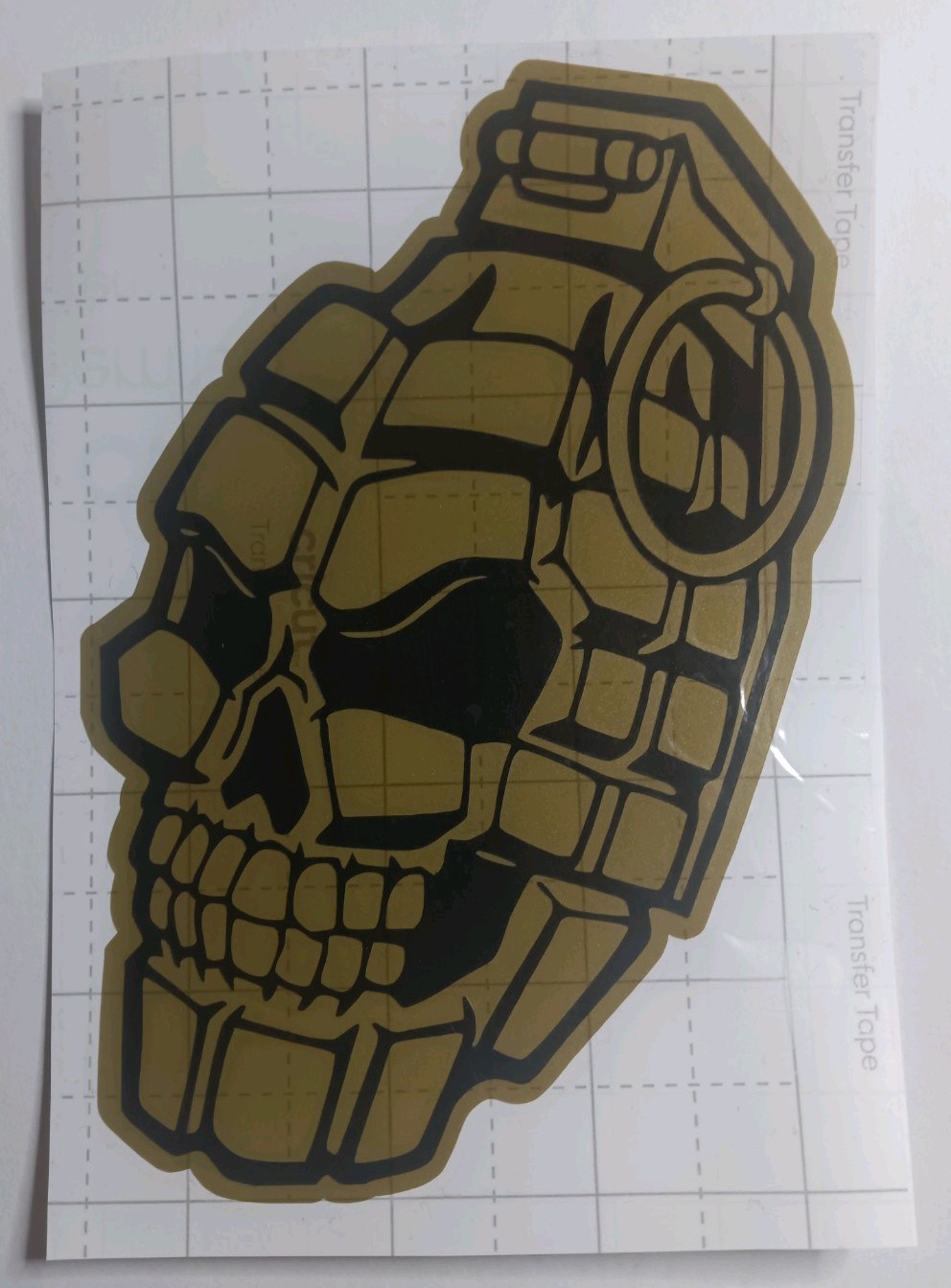 Grenade Skull Vinyl Decal Sticker Size 5.5 X 4 Inches New Free Shipping.