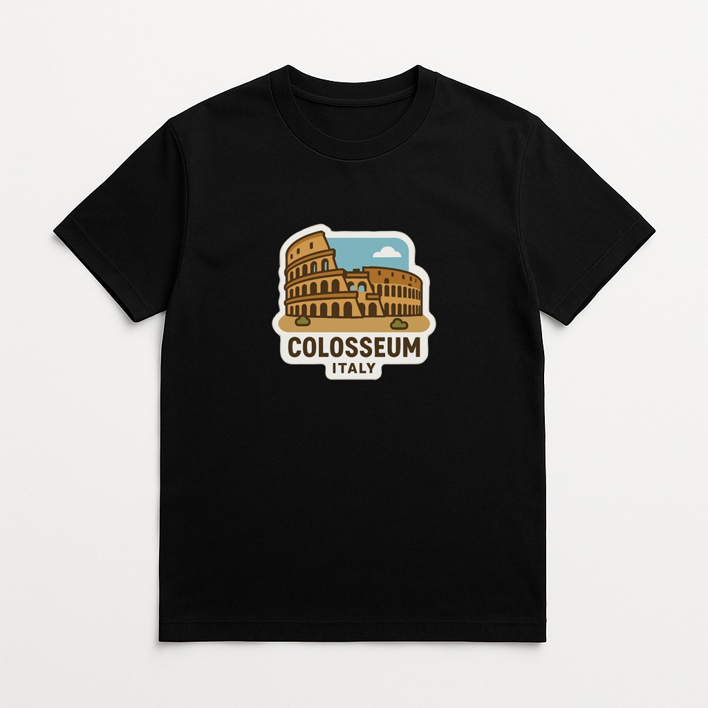 Colosseum Italy Iron On Heat Transfer Vinyl HTV Die-Cut Symbolic Landmark Design