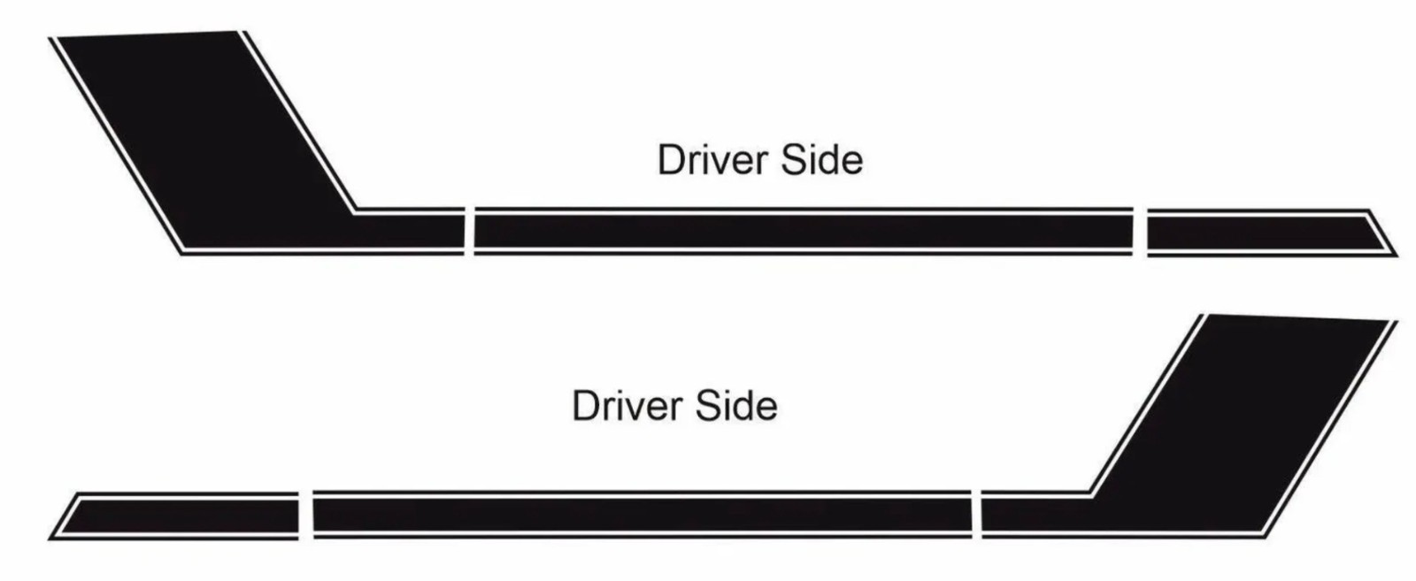 Angled Hockey Sticker Decal Stripe Fits: 09 – 2017 Ram 1500 Quad Crew Cab 3M