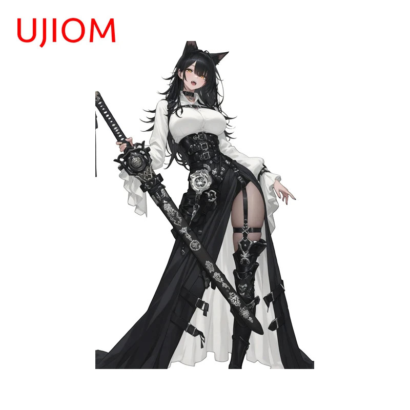 UJIOM Creative Samurai Girl Picture Wall Sticker Exquisite Fashionable Decal