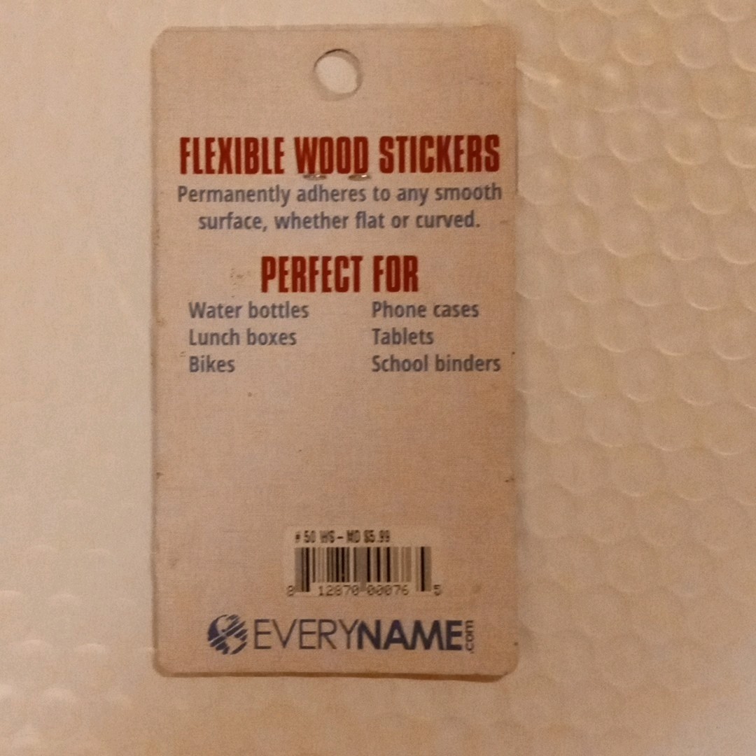 Flexible Wood Sticker Adheres To Flat Or Curved Smooth Surface Waterproof