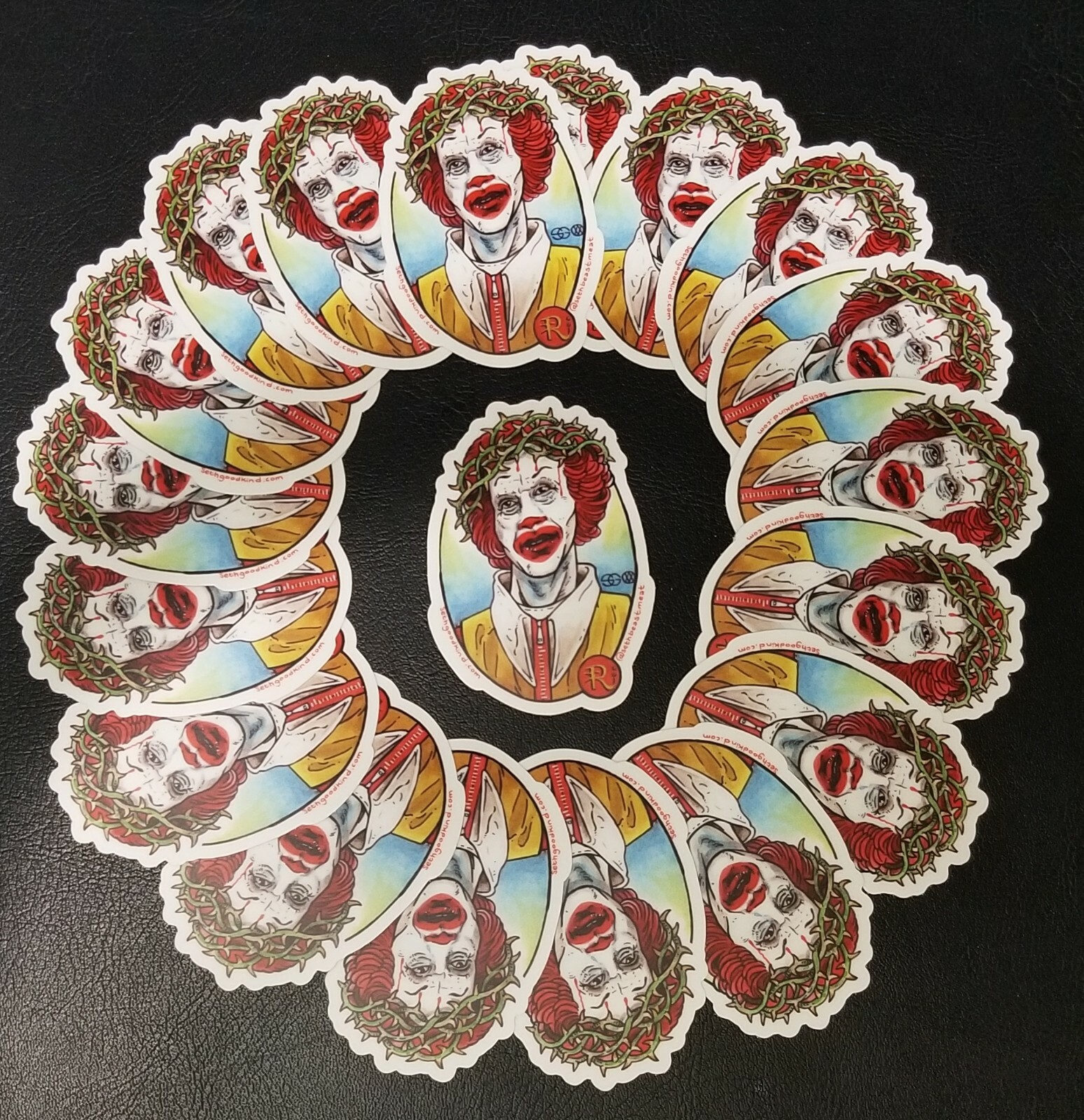 Creepy Sandwich Clown Jesus sticker
