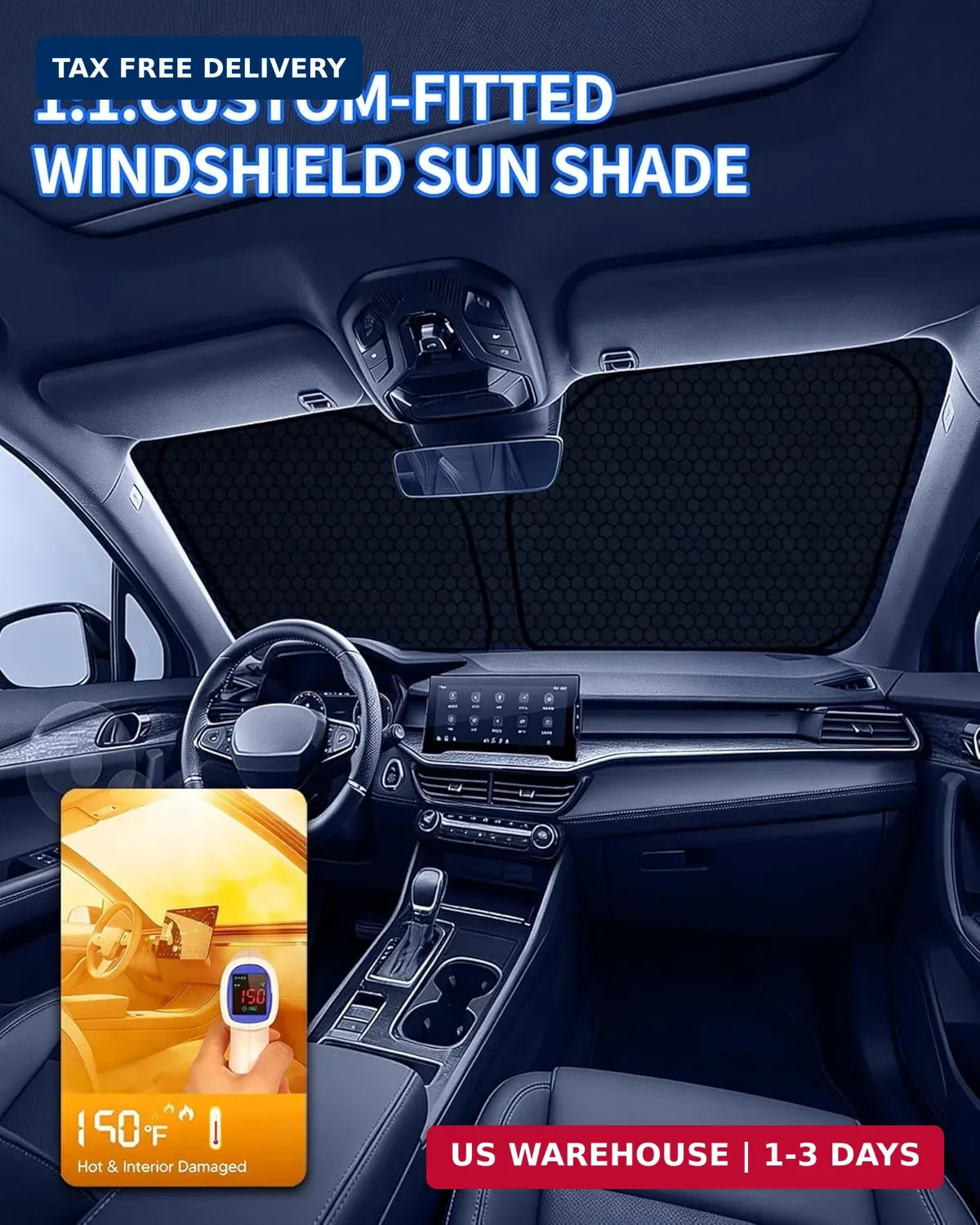 GX400 GX460 GX470 Customized Windshield Sun Shade for 2002-2023 2024 GX460 Front