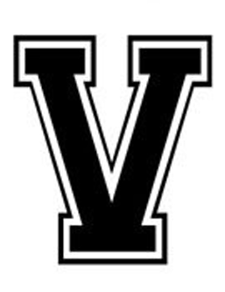 Varsity College Lettering – Letter V – Car Tablet Vinyl Decal