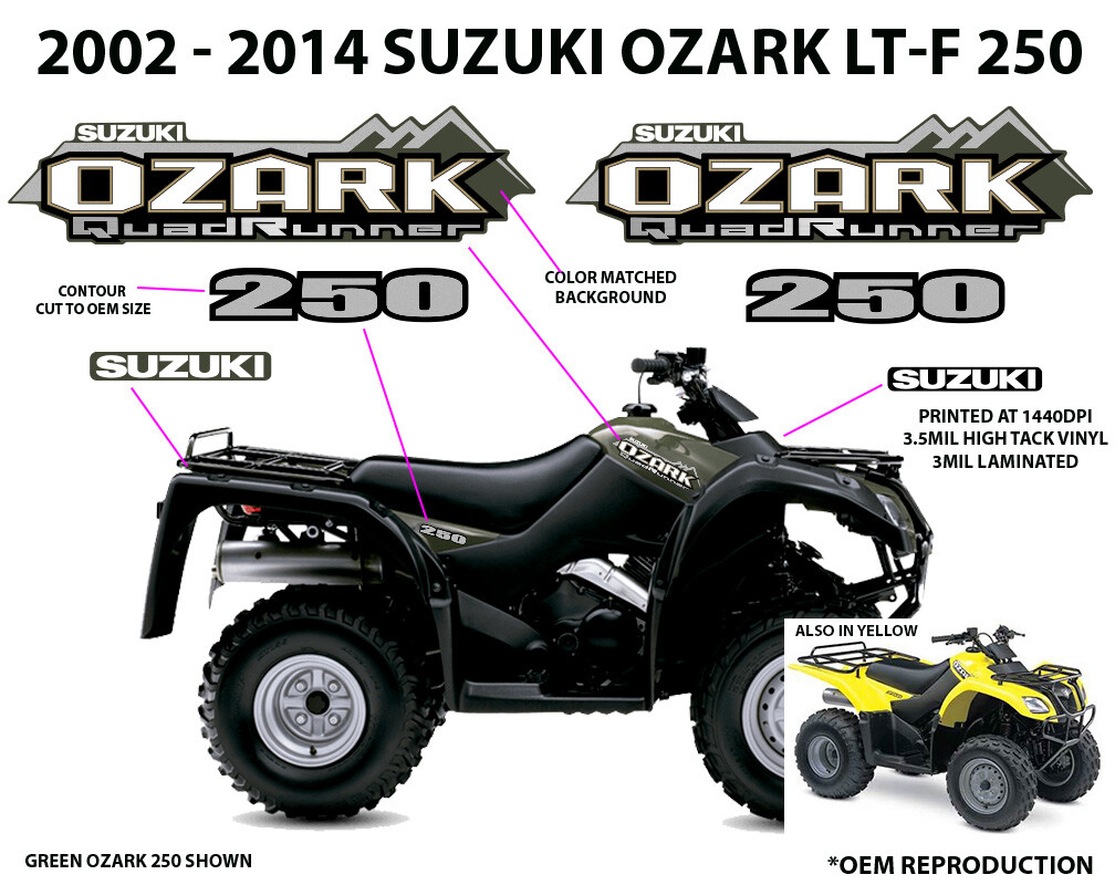 Suzuki Ozark LT-F 250 OEM ATV Tank Decal Sticker Emblem King Quad QuadRunner LTA