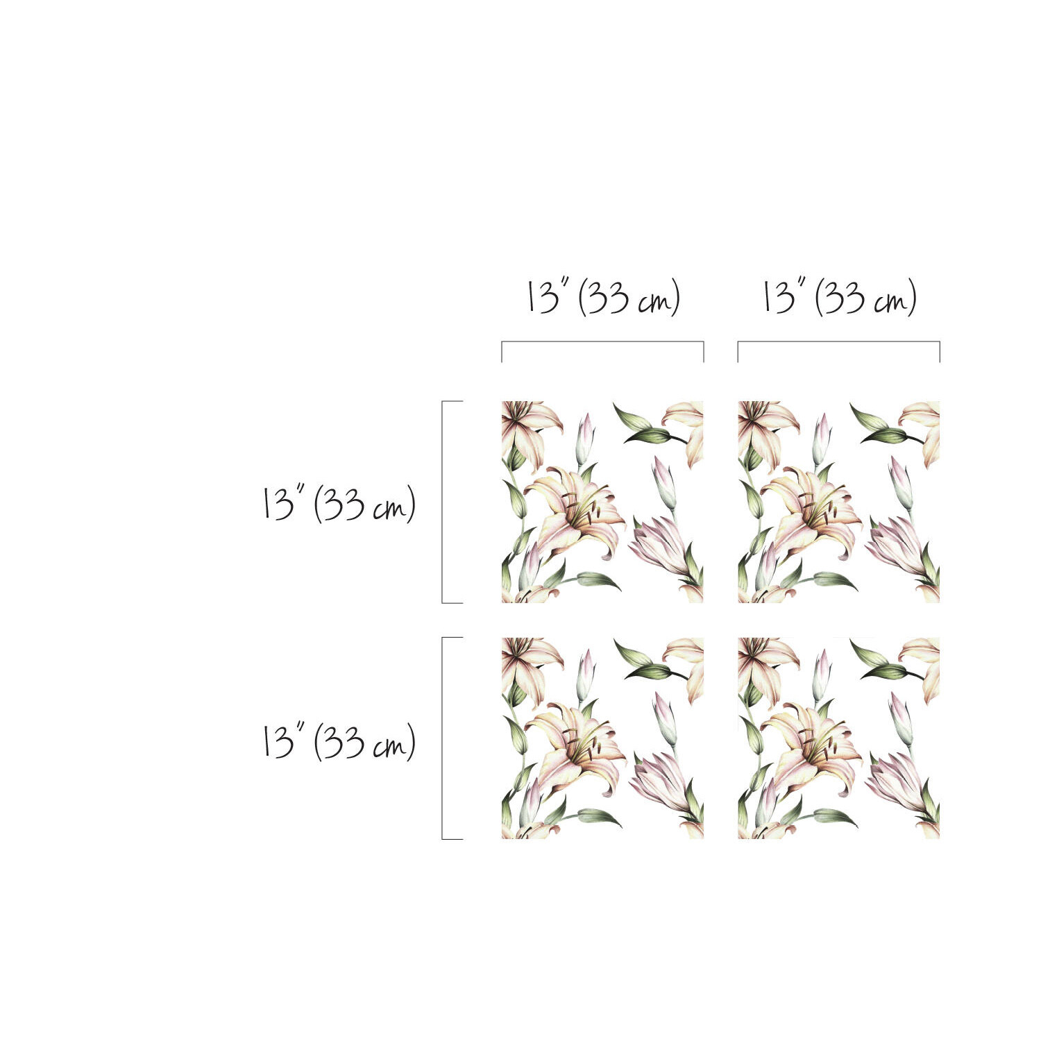 Decals for Kallax / Expedit IKEA White Lily Pattern Floral Peel&Stick Furniture