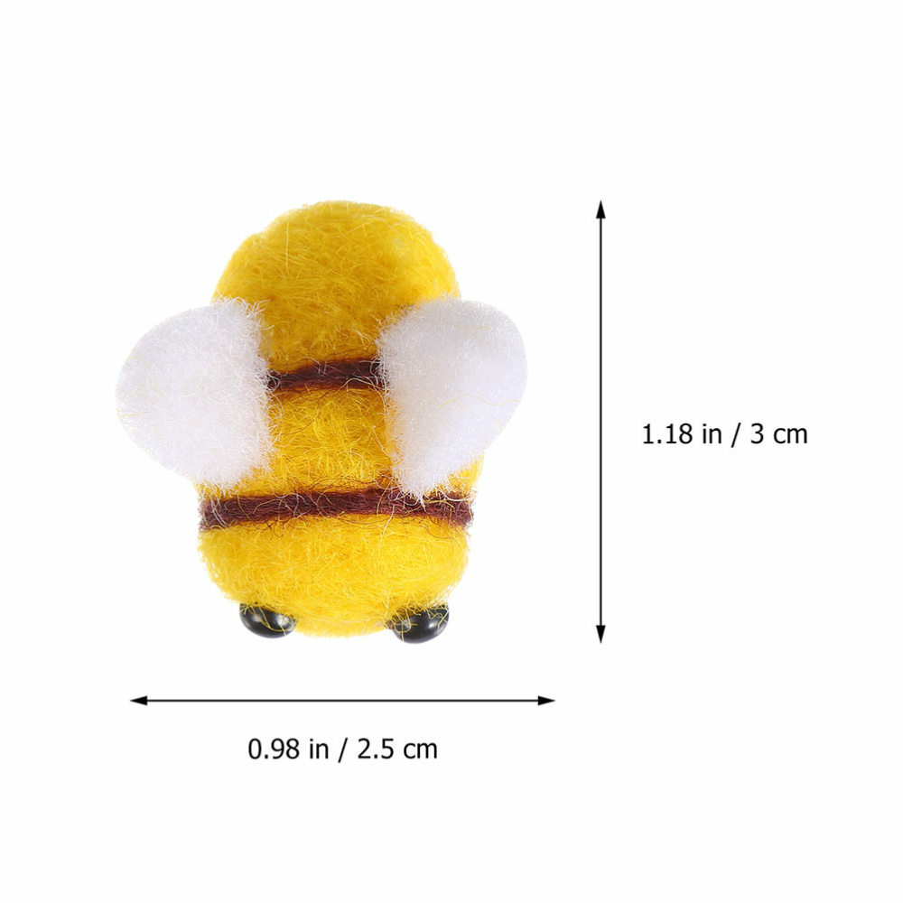 20PCS DIY Wool Felt Poms Felt Bees Embellishments Felt Applique Decor Wool Felt