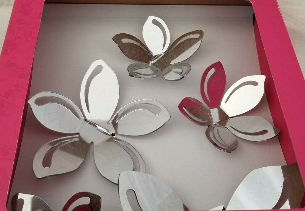 8 pc Xhilaration Mirror Adhesive Wall Decals Decor As Is