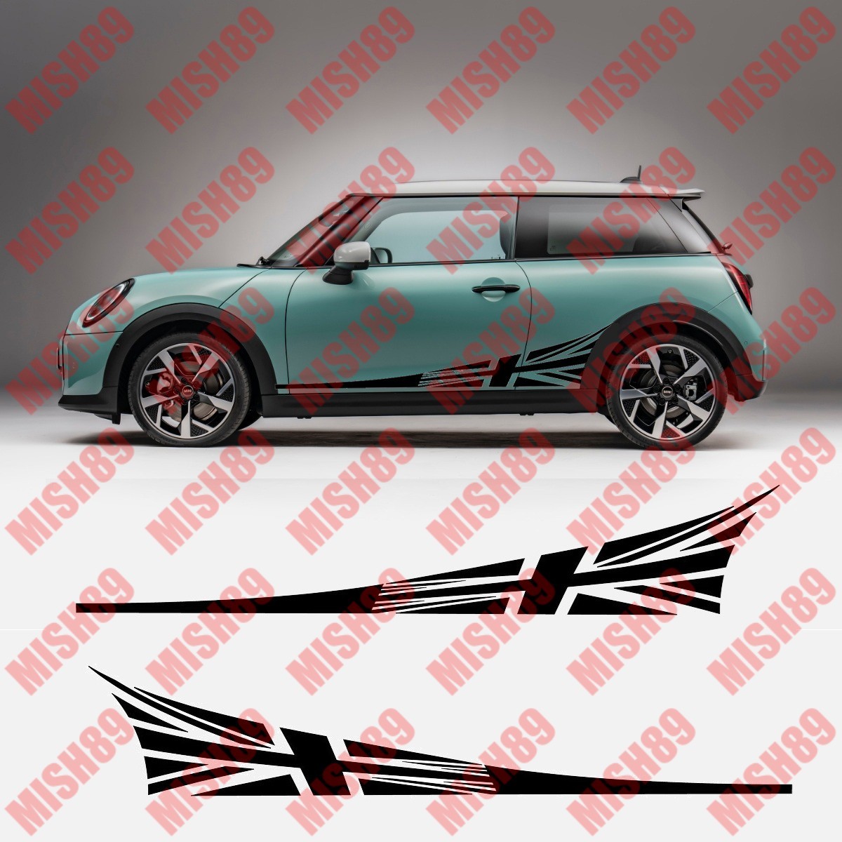MINI COOPER GRAPHICS SIDE UNION JACK VINYL DECALS STICKERS ANY COLOR