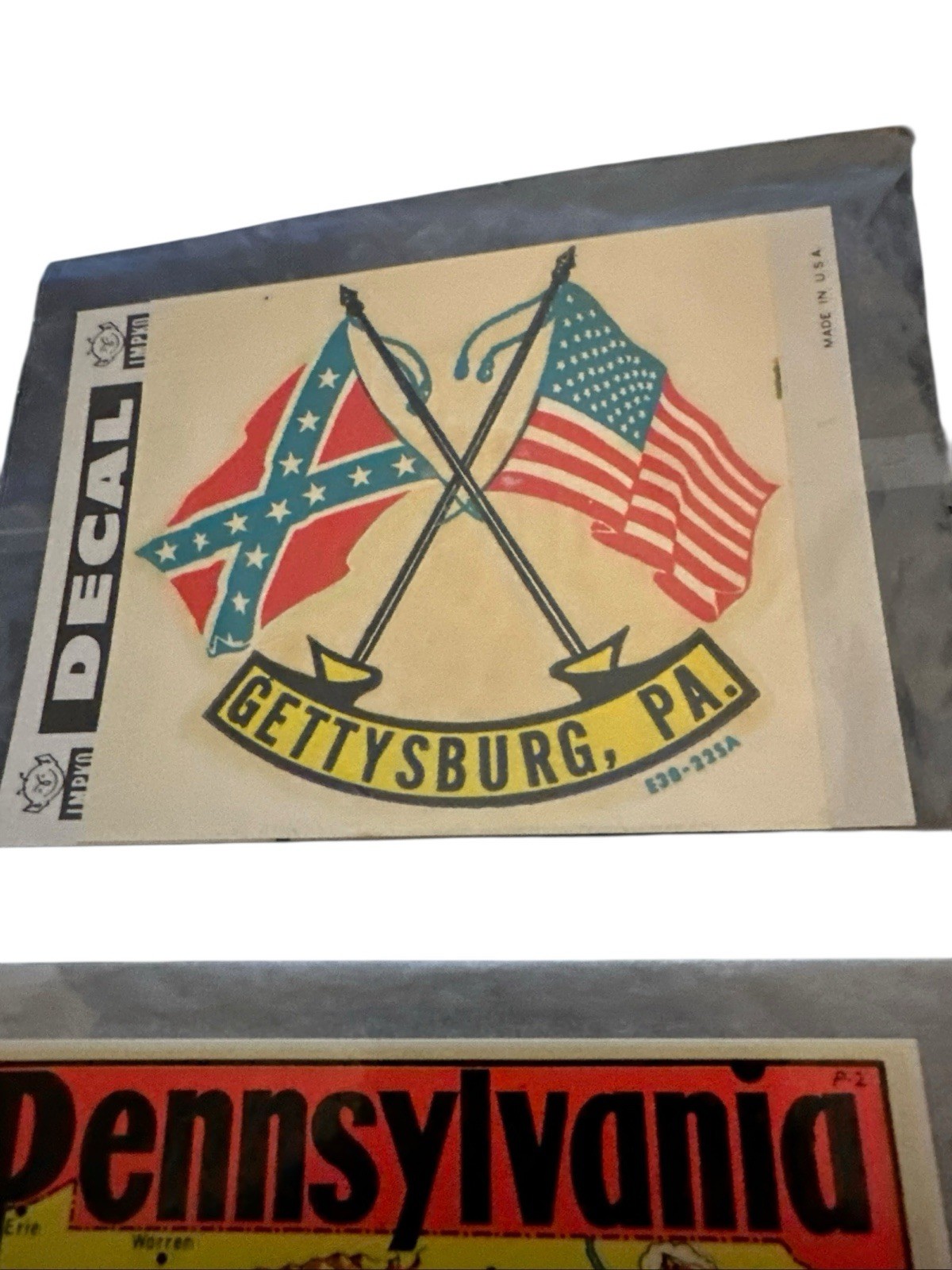 Vintage Impko & Lindgren – Turner Decals – Gettysburg Pennsylvania Bicentennial