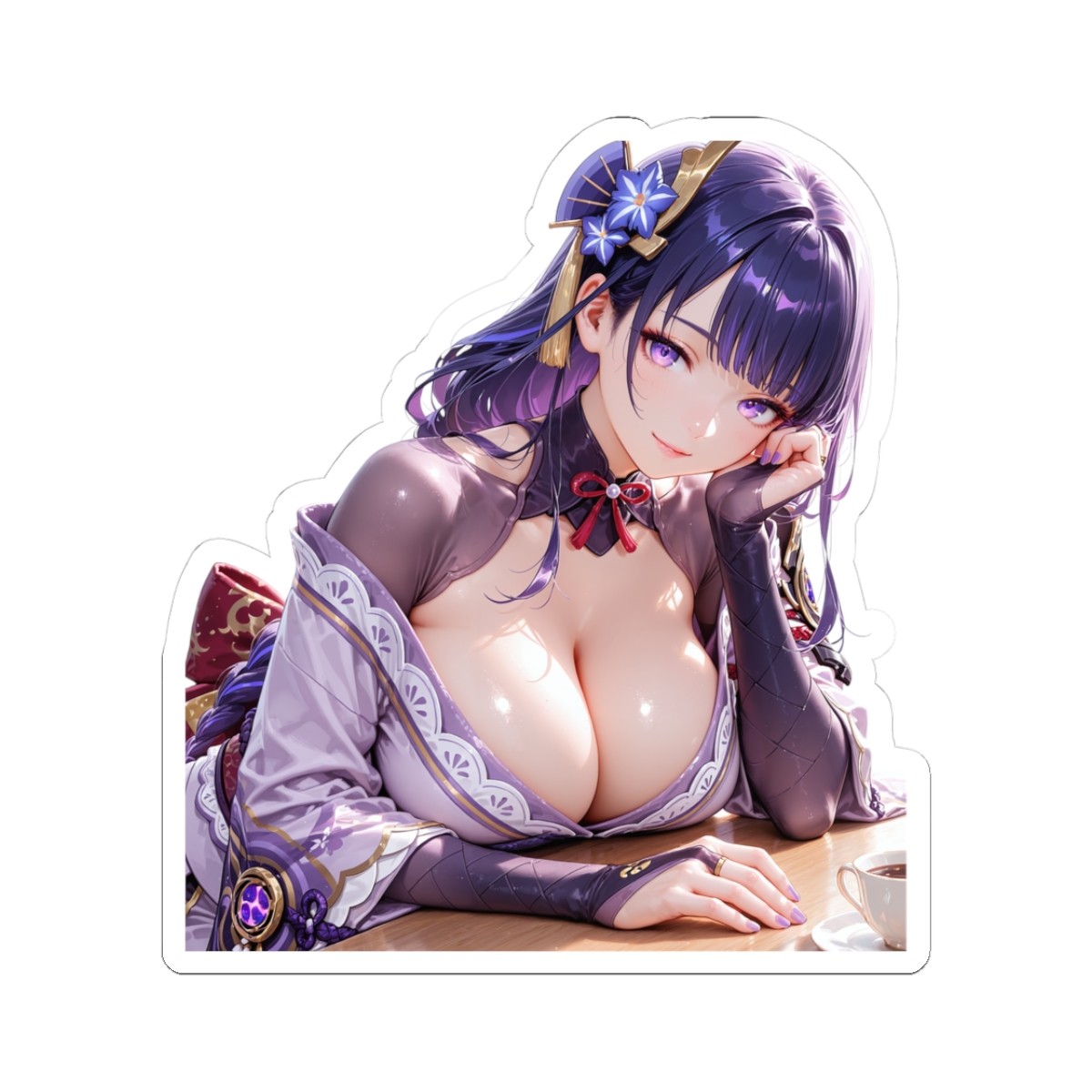 Cute Anime Waifu Sticker (BuyMoreFromMyShopSaveMore) Raiden Fan Art