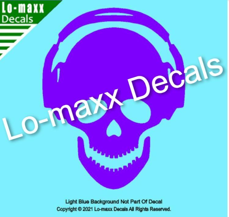 Skull And Headphones Rock And Roll Music Superior Quality Die Cut Vinyl Decal