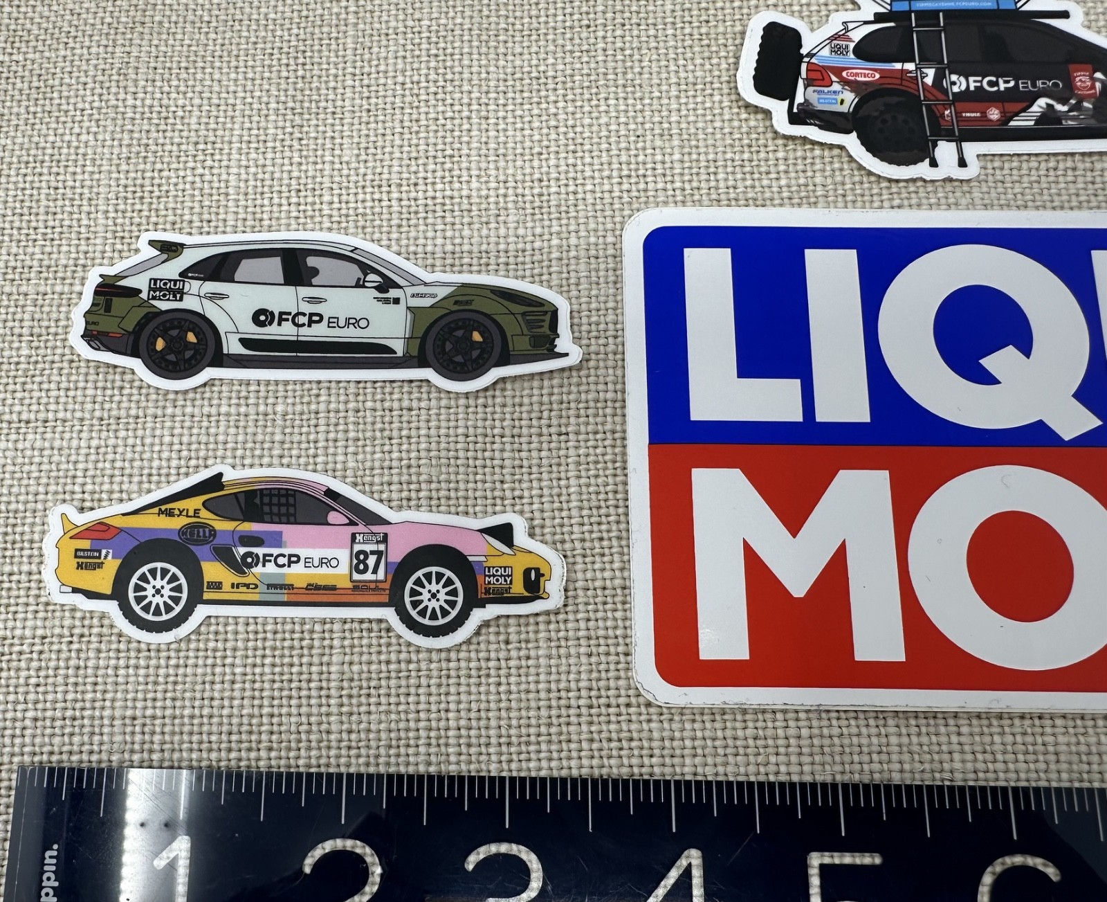 New LOT 4 Stickers Camping Porsche Drifting Porsche Cayman FCP Euro Liqui Moly