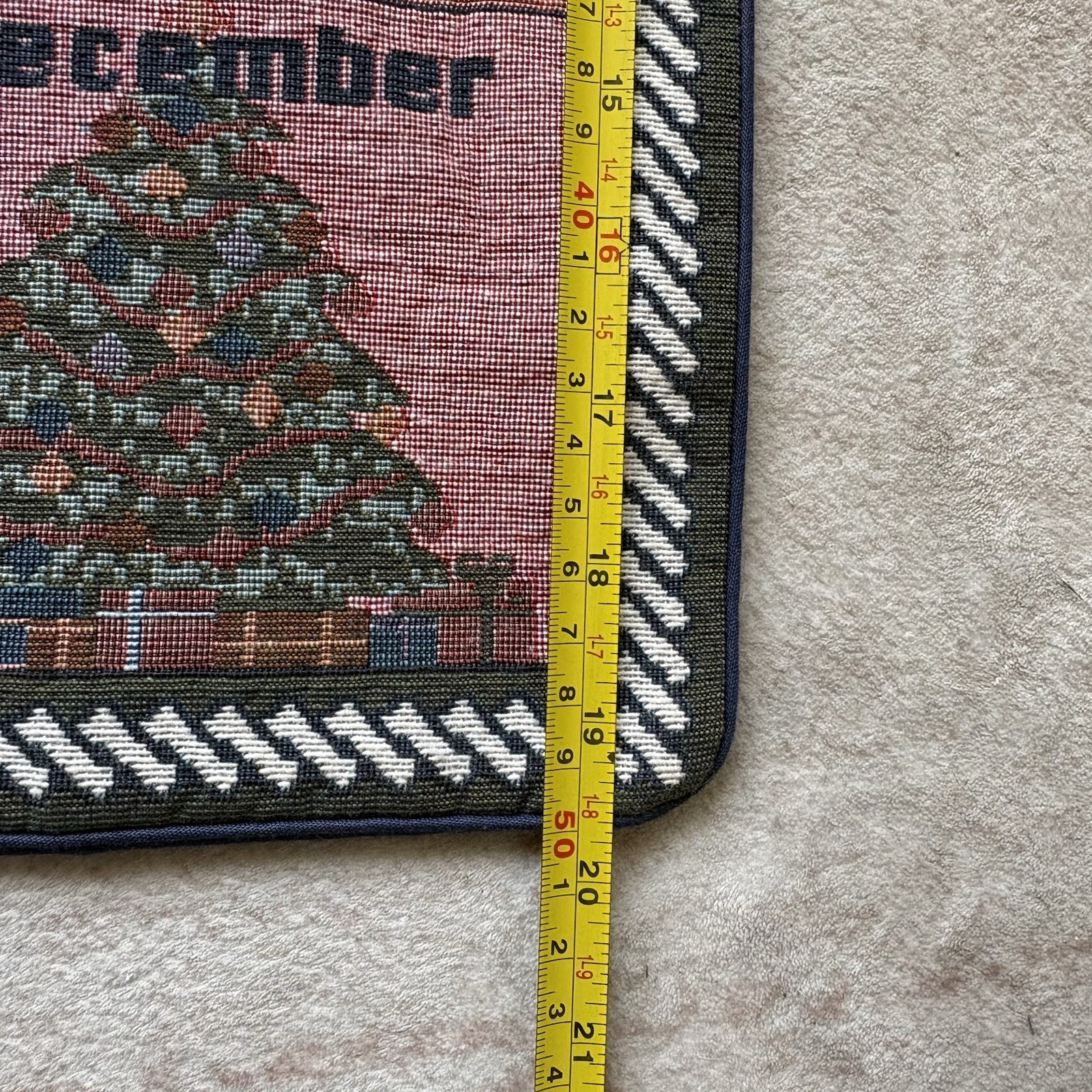 Vintage Bless Our Home 12 Months Woven Tapestry Wall Hanging Table Topper 20”