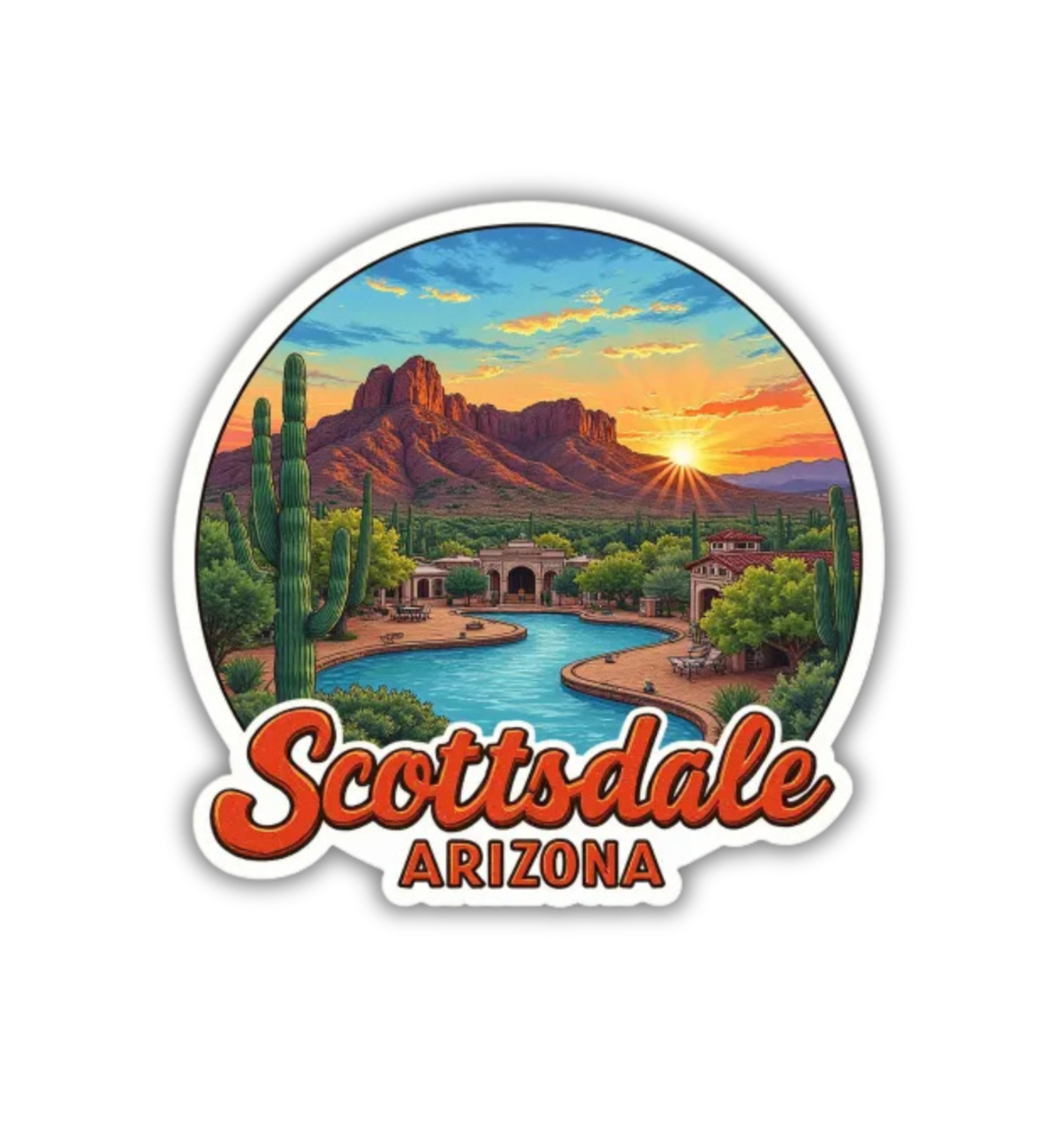 Scottsdale Arizona Fridge Magnet or Laptop Sticker