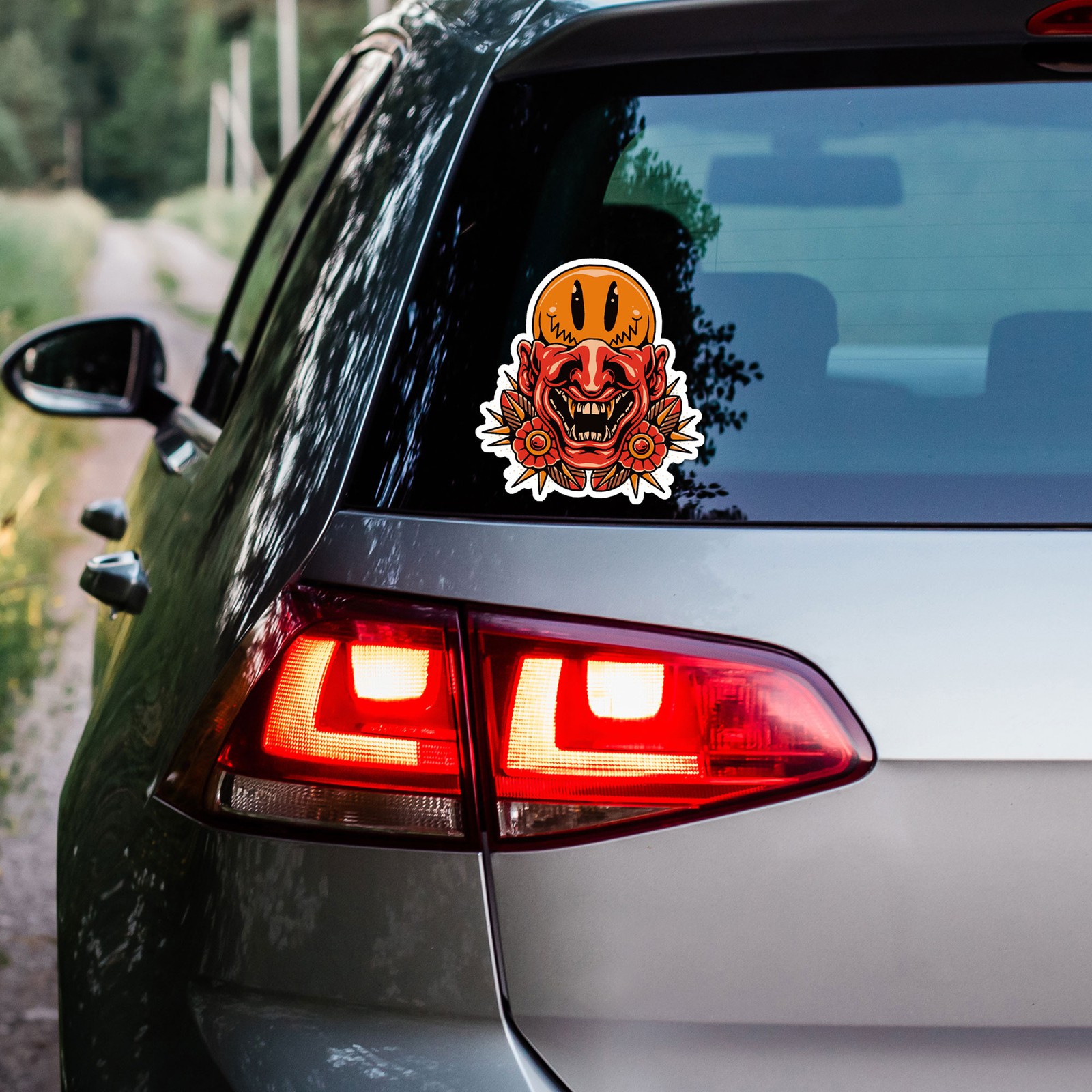 Demon Smiley Face – Vinyl Decal Sticker – Car Window Laptop – ebn12650