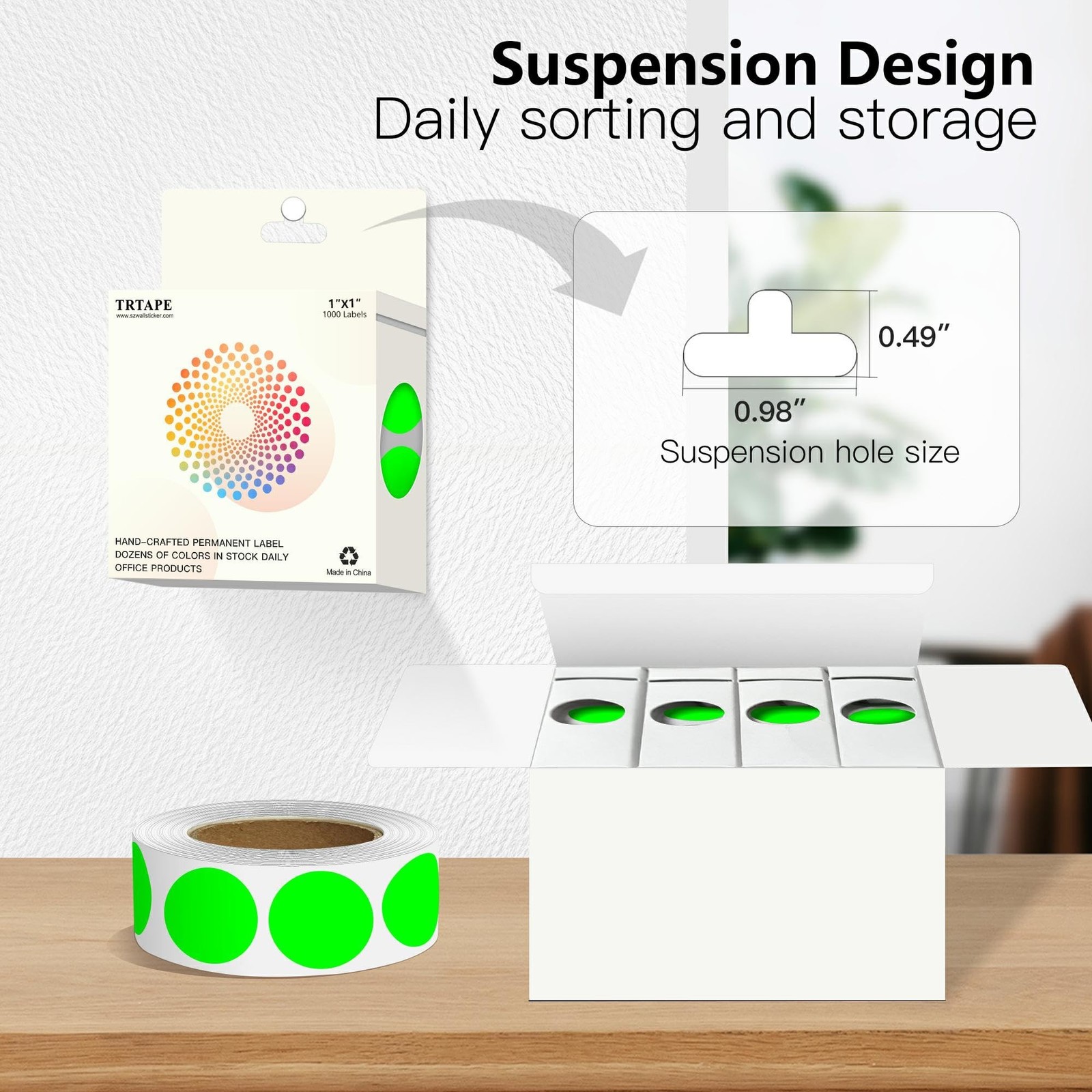 Fluorescent Green 1 Inch Round Color Coding Labels with 4000 Dots, 4 Rolls – …