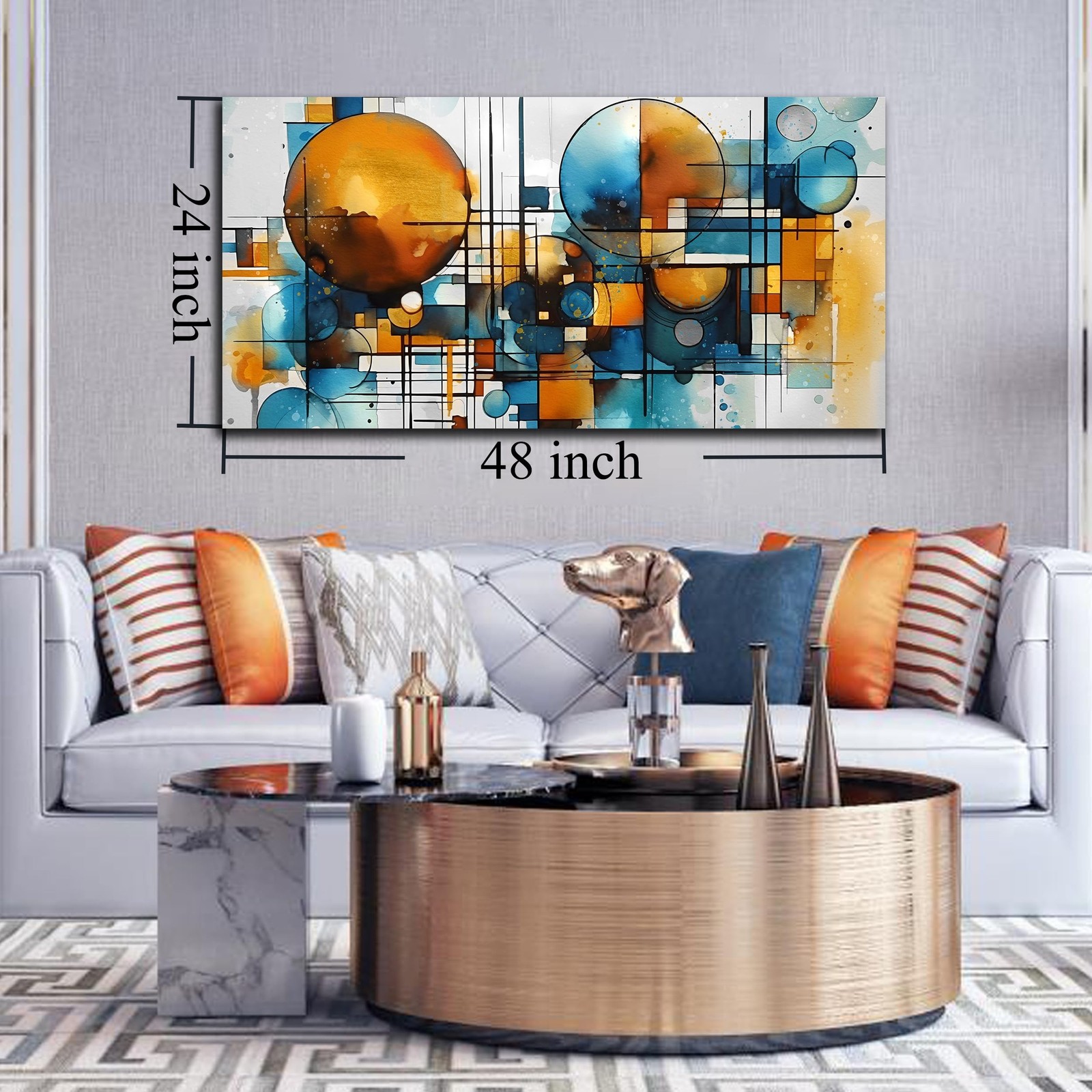 ENTANUB Abstract Canvas Wall Art for Living Room, Circle Wall Decor for Bedro…