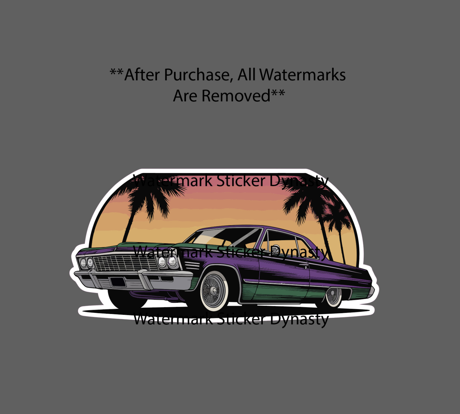 Lowrider Sticker Waterproof Decal Car Culture Cali Palm Tree California Gift NEW