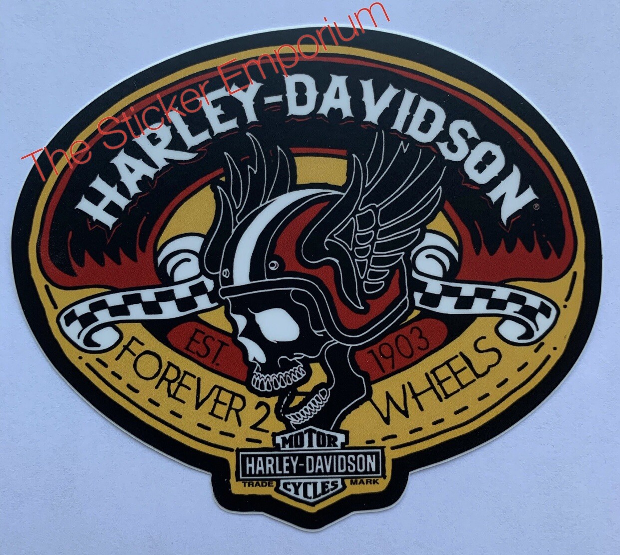 Vintage Style HD Motorcycle Sticker Helmet Tank Toolbox Car Retro Patch Decal