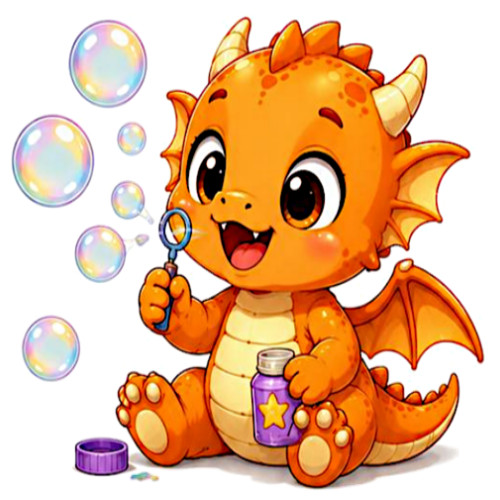 Cute Fantasy Baby Dragons, 25pc Set, Die Cut, Heavy Duty Vinyl, 1.5" x 1.5"