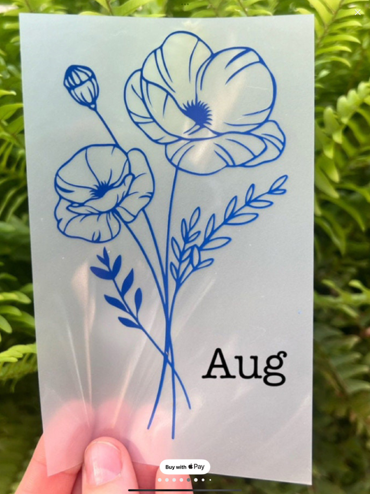 Birth Flower Vinyl Decal – Custom Bouquet Sticker – Floral Design 5 INCHES TALL