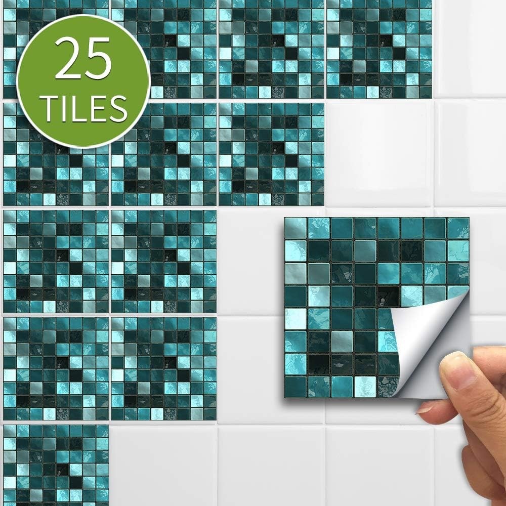 25Pcs Peel and Stick Backsplash Wall Tile for Kitchen Bathroom Laundry Room, …