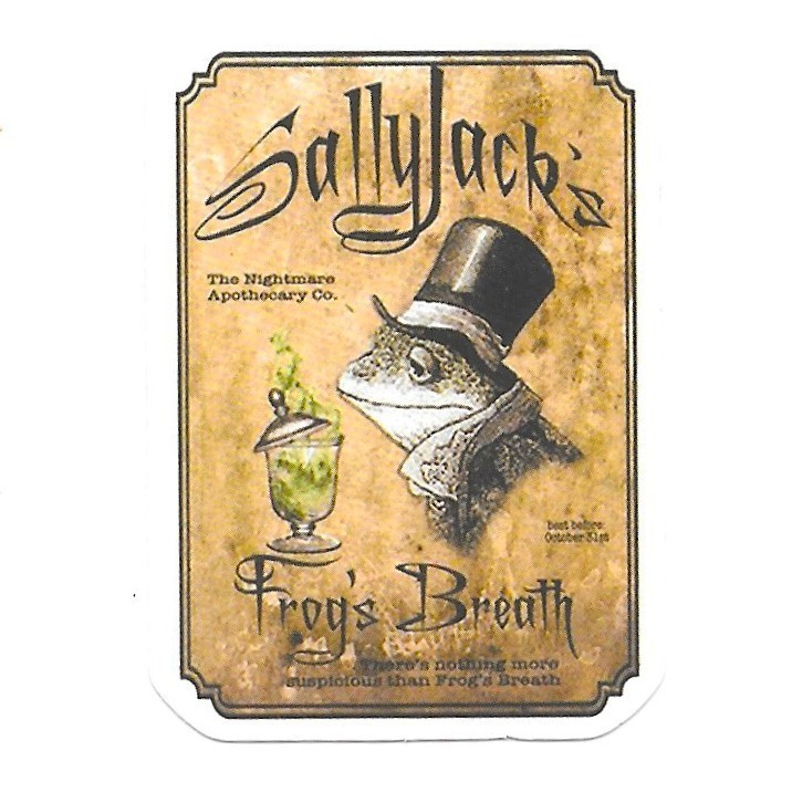 Sally Jack’s Frog’s Breath Sticker Vinyl Die Cut Scrapbook Journal Decal Label